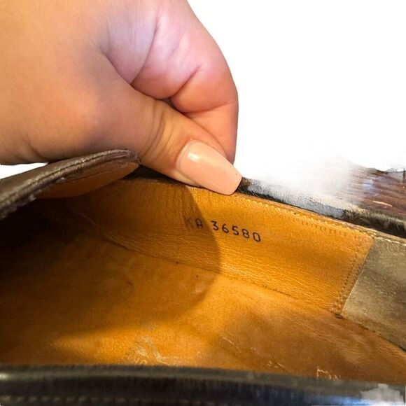 SALVATORE FERRAGAMO BLACK CALFSKIN LEATHER PENNY LOAFER size 8 men’s - Picture 11 of 15